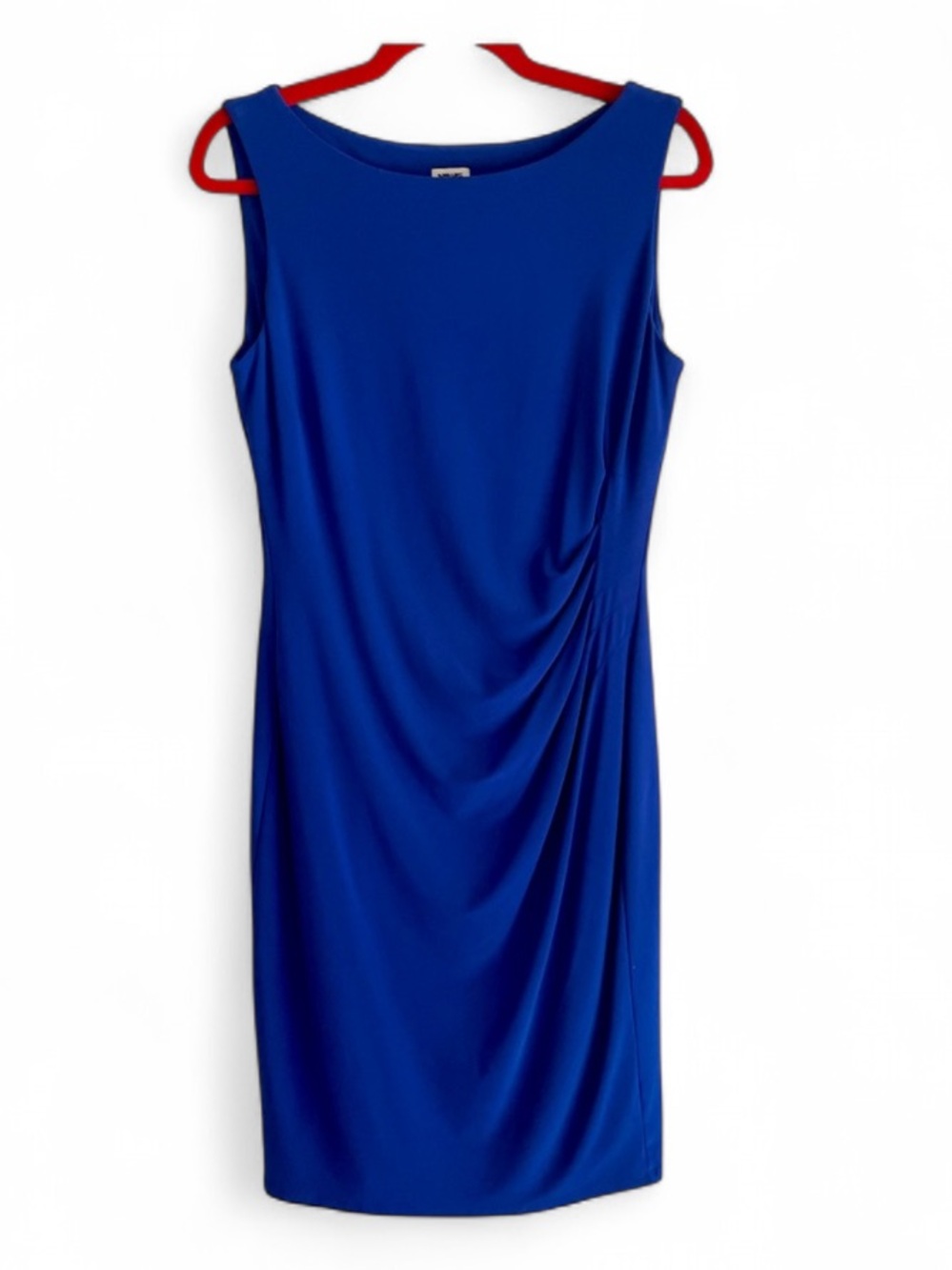 Anne Klein Royal Blue Sleeveless Sheath Knit Midi Dress Size 10